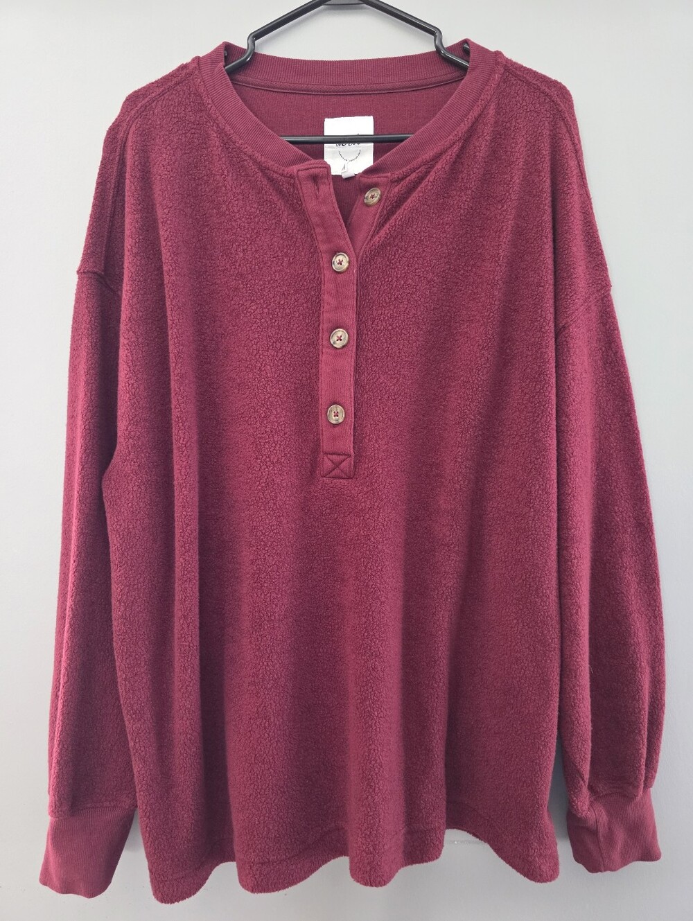 Aerie Sherpa Henley Long Sleeve Top